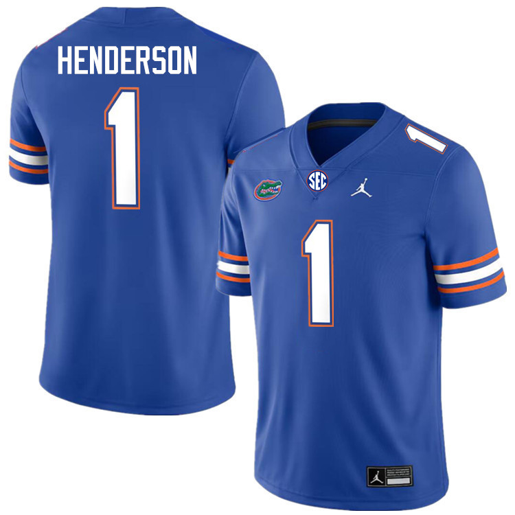 C.J. Henderson Florida Jersey,Florida Gators #1 C.J. Henderson Jersey Youth Uniforms-Royal